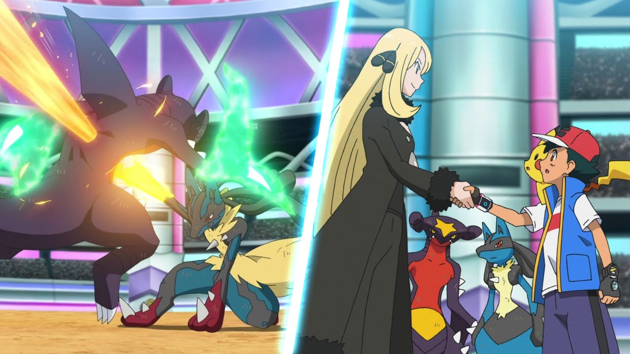 pokemon journeys ash vs cynthia