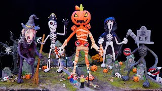 😱 All SIREN HEAD (Pumpkin,RIP, Grim Reaper, Witch, Pirate) in Halloween - Trevor Henderson with Clay