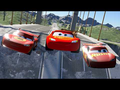 ⚠️ Lightning McQueen vs 2 FAKE McQueens: EXTREME CRASH 🚗💥 | BeamNG