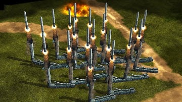 Russia with Special Rockets - 1 vs 4 Brutal Army C&C Generals Zero Hour - Gameplay