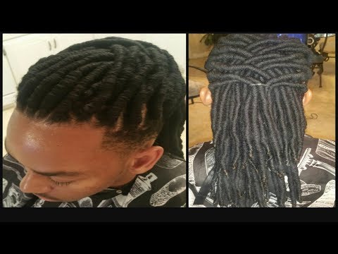 Yarn Wraps Aka Faux Locs On A Male Client Youtube