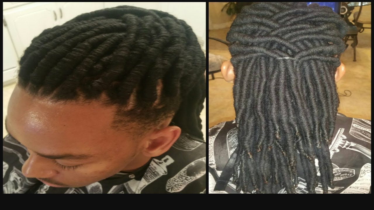 Yarn Wraps Aka Faux Locs On A Male Client