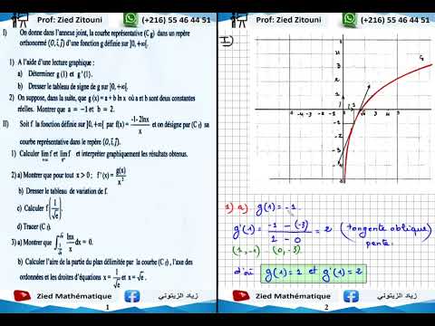 16 - Logarithme Népérien. Correction Exercice Bac Math / Science / Technique / Info / Eco.