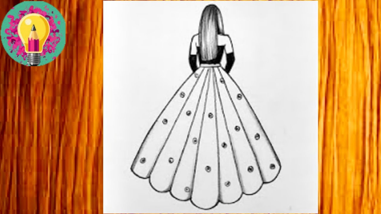 Girl Drawing Easy Step by step/How to Draw a girl with Beautiful Dress ...