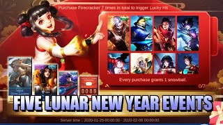 FIVE LUNAR NEW YEAR EVENTS ? FREE SKINS AND MORE! - MLBB