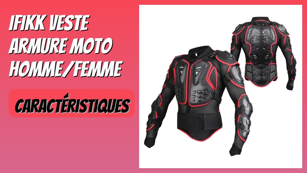 Gilet Protection Moto IFIKK Armure Dorsale – Veste Motard Cross Scooter VTT Avec Protections CE, Respirant Et Réfléchissant, Homme/Femme