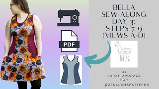 Bella Sew Along Day 3: Steps 79 for views AD (nonnursing option)