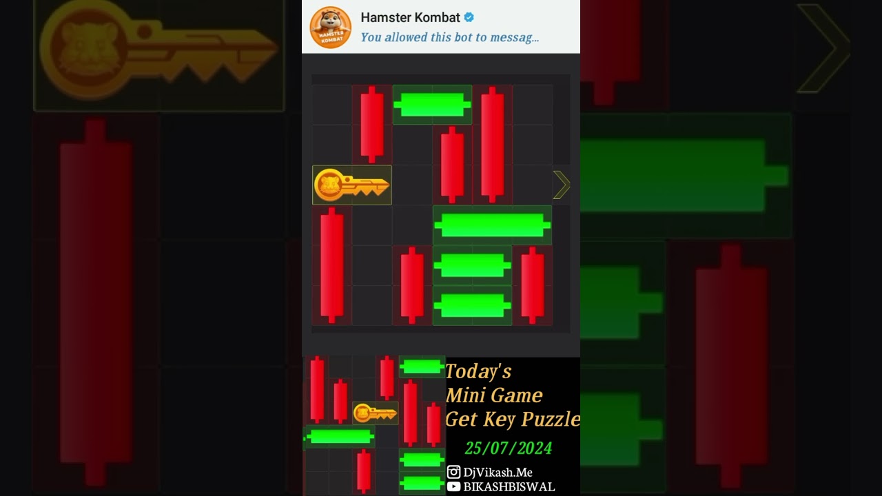 Hamster 🐹 Kombat, earn money 🤑 without any investment. 🗝️ Today's Mini Game Get Key Puzzle