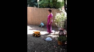 Little Evan's first Easter egg hunt at Nonno & Nonnie's  4/20/2014