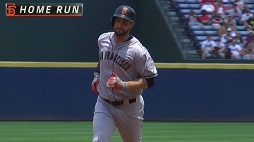 SF@ATL: Belt hammers a home run to right in the 2nd