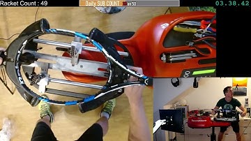 Stringing World Record - 5 Tennis Rackets Raquets in 60 min String Racket