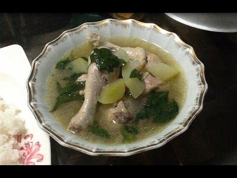 Chicken Tinola with Chayote in Ginger Broth Cooked in Filipino Kitchen