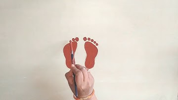 Laxmi alpana/paduka/charan/paule (Footprint) | 4 type of Laxmi footprint in 2minute | Diwali Special
