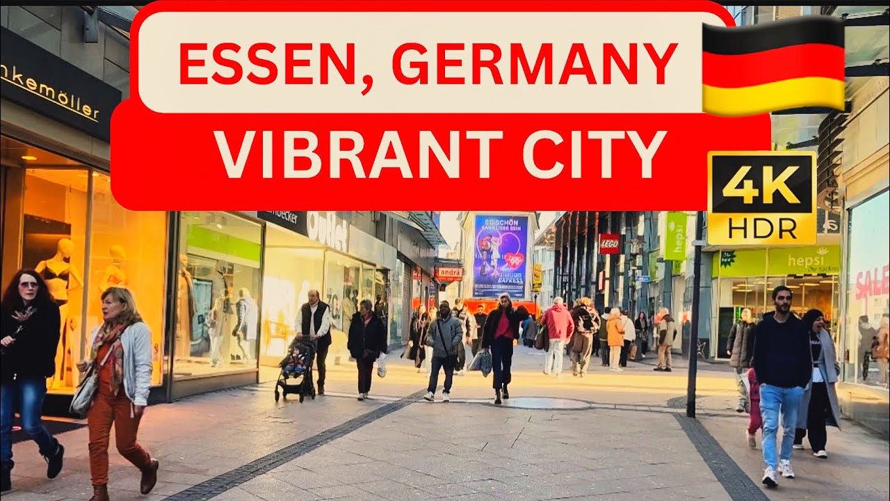 🔥Busiest Shopping Street in Essen, Germany 🇩🇪 | 4K HDR Walking Tour #Essen #Germany