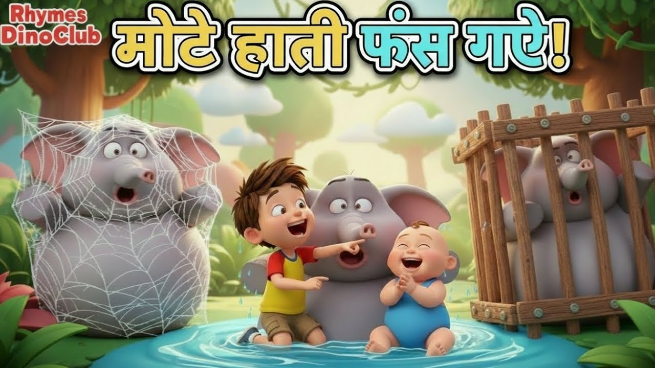 Ek Mota Hathi 🐘 | एक मोटा हाथी | Hindi Rhymes for Kids 