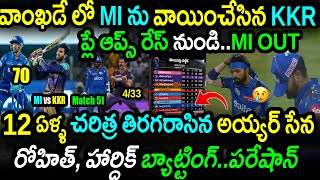 KKR Won By 24 Runs Against MI In Match 51|MI vs KKR Match 51 Highlights|IPL 2024 Latest Updates|