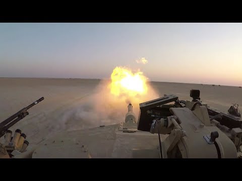 Marine Corps M1A1 Abrams Tank Desert Live Fire