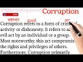 710,Corruption, english reading paragraph english reading practice @Englishreadingpractice