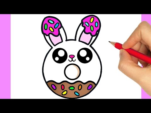 HOW TO DRAW A CUTE DONUT KAWAII EASY STEP BY STEP, DIBUJOS KAWAII