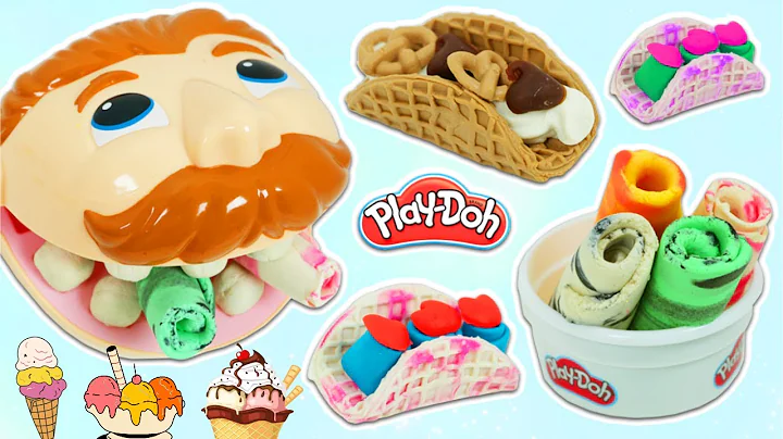 Feeding Mr. Play Doh Head Ice Cream Rollz Dessert!