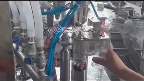 MÁY CHIẾT RÓT THẠCH TRÀ SỮA VÀ ĐÓNG NẮP CHAI TỰ ĐỘNG Chiết rót và đóng nắp chai tự động