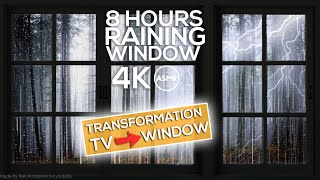 Light rain through a window in 8 hours | window rain 4K | Ken ambience
