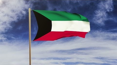 4K Kuwait flag waving in the wind. Green screen, alpha matte. Loopable animation Stock video