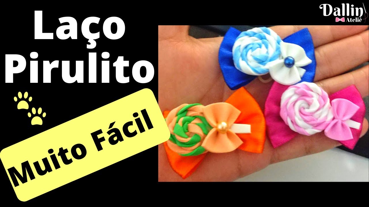 Laço Pet Diferente | EVA | Enfeite Pirulito | passo a passo
