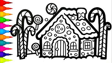 Christmas House, Tree & Fireplace Drawing Tutorial | Christmas Drawings | Draw Cozy Fireplace 🎄 