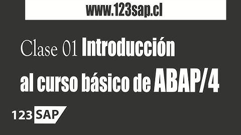 2.1 Curso ABAP | Clase 01 Introducción al curso básico de ABAP/4 - Consultor SAP