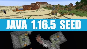Minecraft Java 1.16.5 Seed: Village, exposed mineshaft, ruined portal, and double dungeon at spawn