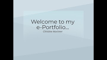 ePortfolio welcome video