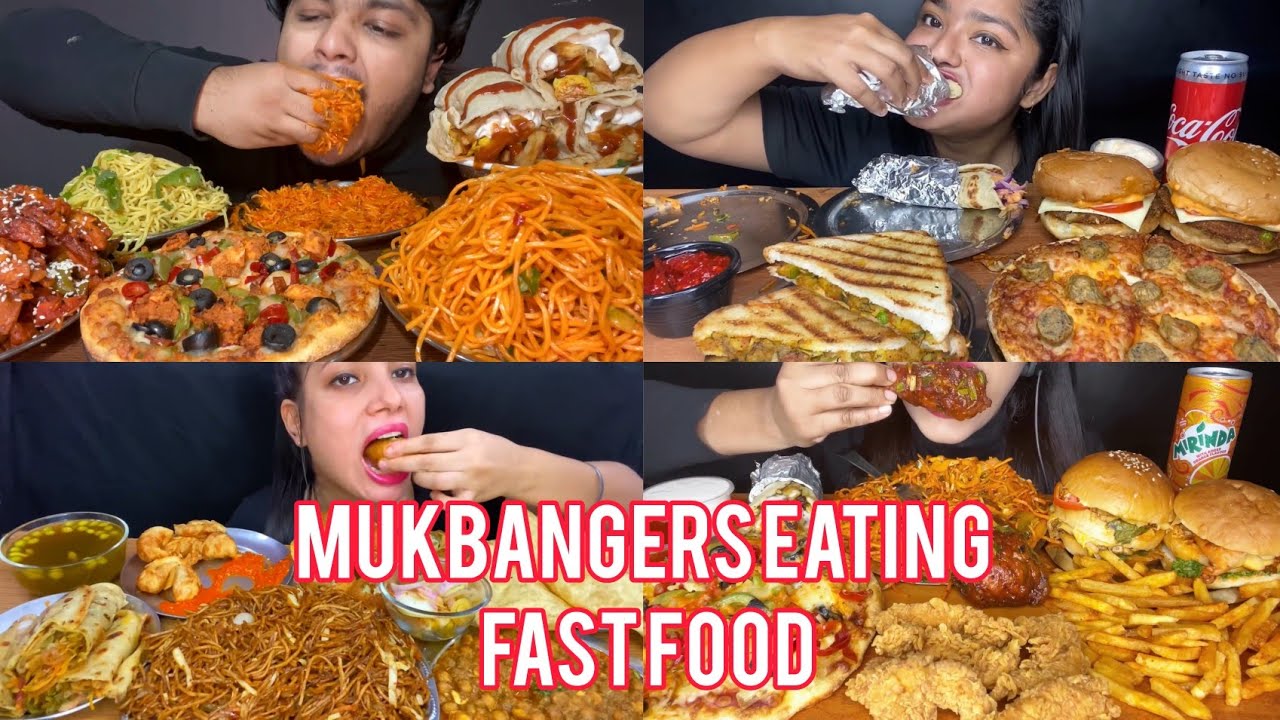 Mukbangers eating fast food