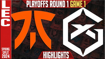FNC vs GX Highlights Game 1 | LEC Spring Playoffs 2024 Upper R1 | Fnatic vs GiantX G1
