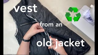 Простая Переделка Старой Куртки в Жилет❗️Upcycle Idea for an Old Jacket❗️Chaleco de chaqueta ❗️재킷 조끼