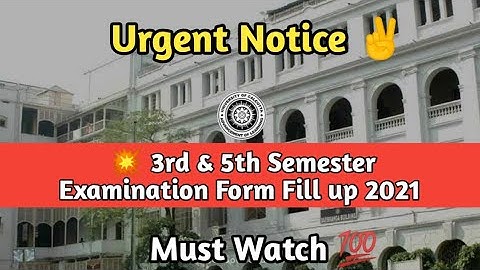 Calcutta University 3rd & 5th Semester Exam 2021 || cu exam form fill up | Must Watch 💯