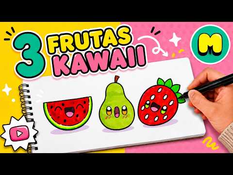 How to Draw 3 Kawaii Fruits Step by Step