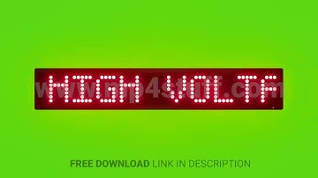 Extreme High Voltage 66 Kv Scrolling Red Dot Matrix LED Text Animation on Green Screen Seamless Loop
