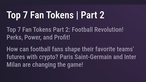 Top 7 Fan Tokens | Part 2 Tapswap Code