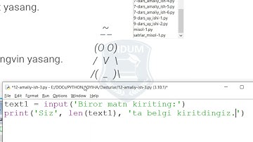 12 dars amaliy mashg`ulot