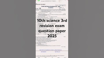 10th science 3rd revision exam question paper 2025