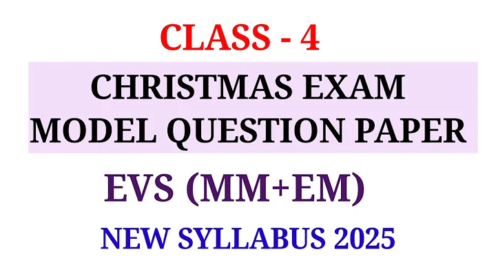 CLASS 4 CHRISTMAS EXAM MODEL QUESTION PAPER EVS | STD 4 SECOND TERM QUESTION PAPER EVS 