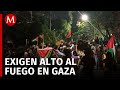 Protestas pro palestinas en las afueras de la Embajada de Israel