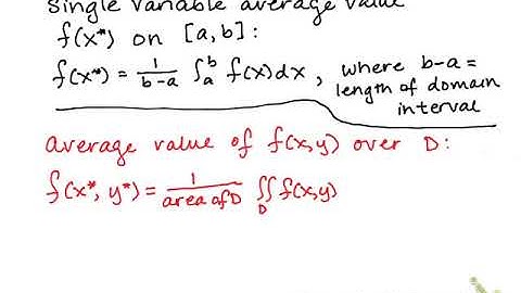 §15.2  Average Value of a Function of 2 Variables