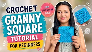 🧶 Easy Crochet Granny Square Tutorial for Beginners | Step-by-Step Guide | Crochet by Neetu