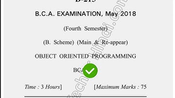 2018 Dcrust BCA 4th Sem Object Oriented Programming Question Paper