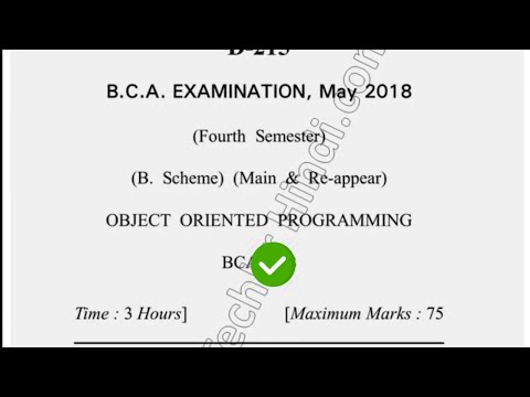 2018 Dcrust BCA 4th Sem Object Oriented Programming Question Paper