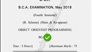 2018 Dcrust BCA 4th Sem Object Oriented Programming Question Paper
