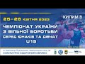 🔴Килим «B»| Чемпіонат України з вільної боротьби серед юнаків та дівчат| День 2| Вечір