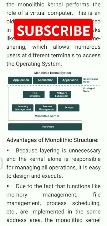 Operating system || monolithic kernel - YouTube